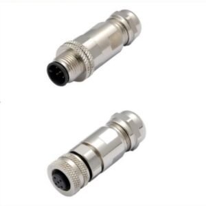 M12 connector assembled shielded metal connector