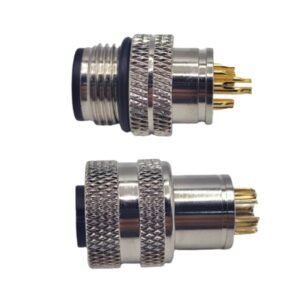 M12 connector solder wire short shielded circular metal connector