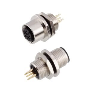 M12 Connector Rear Lock PCB Metal Circular Connector