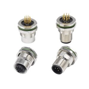 M12 Connector Front Lock PCB Metal Connector