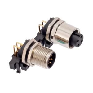 M12 connector front lock bent pin plug-in connector