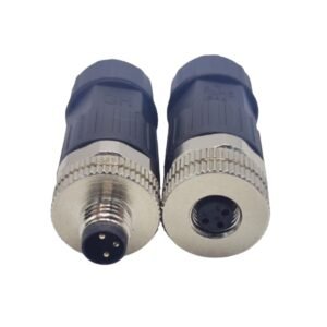 M12 connector assembled straight plastic connector