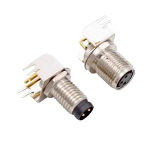 M8 connector panel metal bent pin plug socket