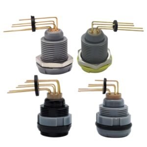 P-type connector PKG 90° angle double nut socket