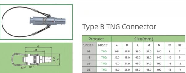 B-type connector TNG straight plug with draw cord - Image 4