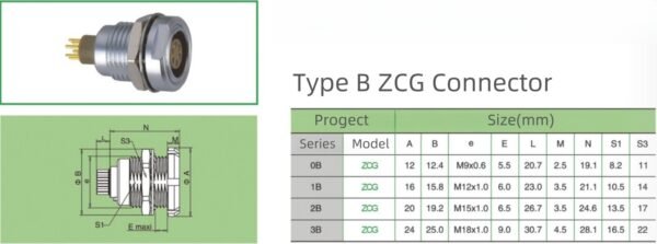 B-type connector ZCG double nut fixed socket - Image 4